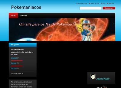 Um site para os fãs de Pokémon...