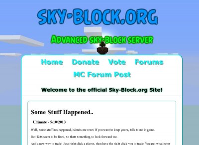 Sky-Block.org Minecraft SkyBlock Server!